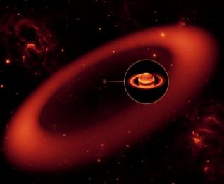 Descoberto anel gigante de Saturno