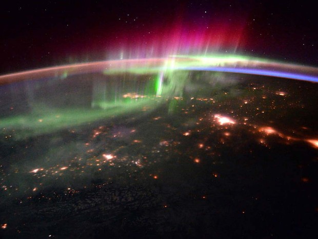 Astronauta da Nasa regista aurora boreal do espaço (Foto: ESA/NASA)