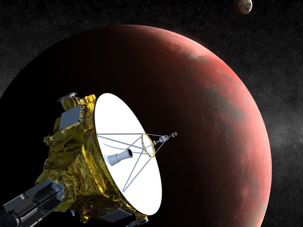 Concepção artísitca da espaçonave New Horizons, atualmente em rota rumo a Plutão, é mostrada nesta imagem divulgada pela Nasa (Foto: Reuters/Science@NASA)