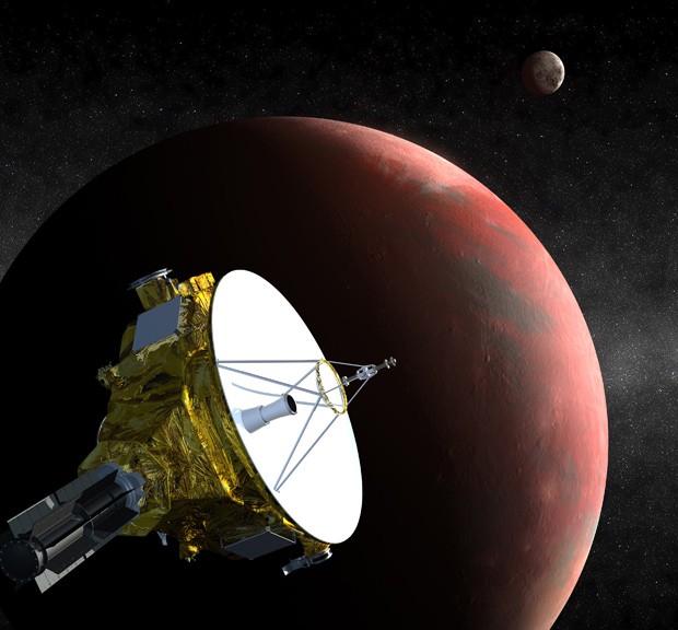 Concepção artísitca da espaçonave New Horizons, atualmente em rota rumo a Plutão, é mostrada nesta imagem divulgada pela Nasa (Foto: Reuters/Science@NASA)
