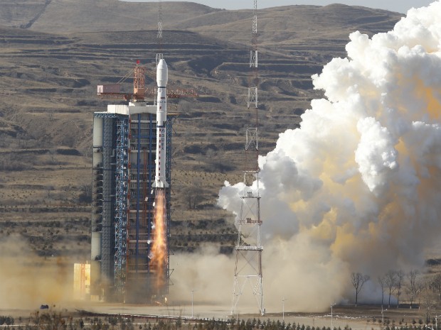 Cbers-4 foi lançado pelo foguete Longa Marcha 4B da base de Taiyuan, na China. (Foto: Divulgação/INPE)