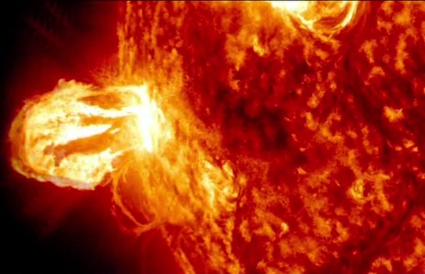 Cientistas dizem que as recentes tempestades solares não devem provocar grandes efeitos na Terra (Foto: Nasa/BBC)