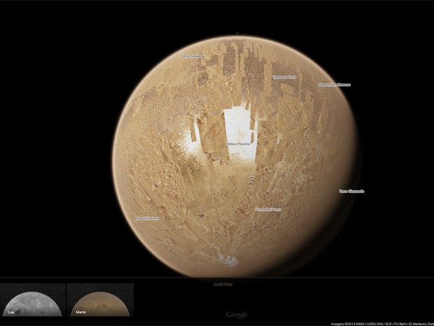 Marte agora pode ser visitado pelo Google Maps (Foto: Reprodução/Google)