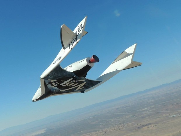 Aeronave espacial da Virgin Galactic, empresa de turismo espacial que aceita bitcoins como pagamento. (Foto: Divulgação/Virgin Galactic)