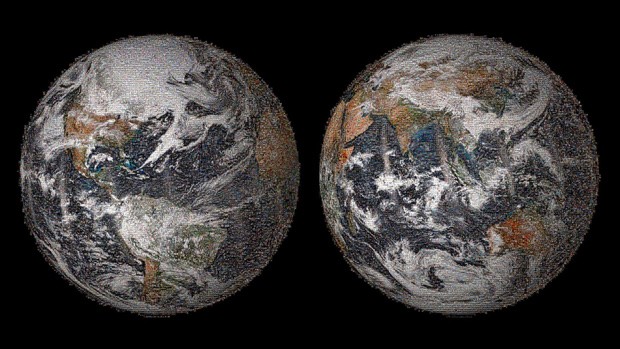 O mosaico de selfies de 3.2 gigapixel foi feito com 36.422 imagens individuais postadas em redes sociais no Dia da Terra, em 22 de abril (Foto: Nasa/Divulgação)