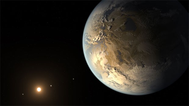 Ilustração mostra como seria o planeta Kepler-186f (Foto: NASA Ames/SETI Institute/JPL-Caltech)