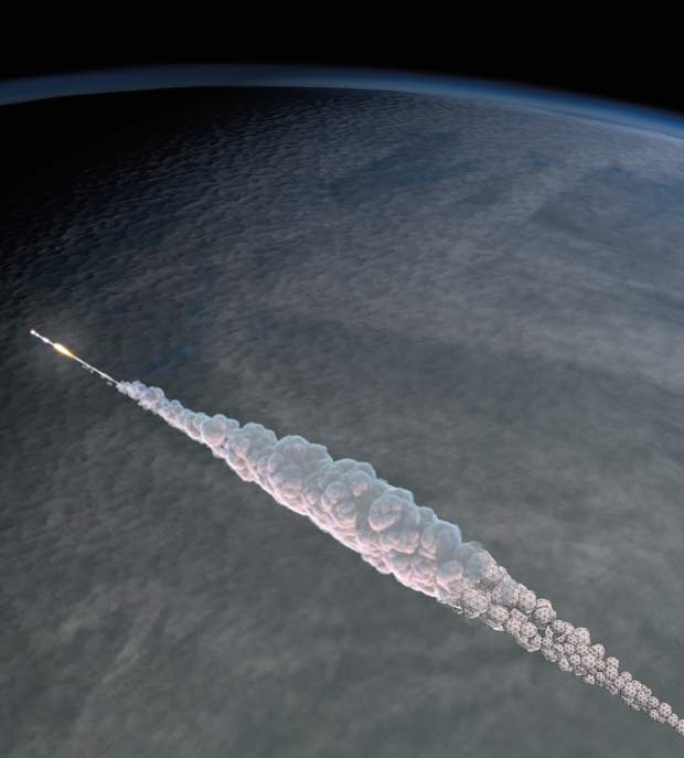 O meteorito Chelyabinsk estava a 19 km por segundo no momento em que atingiu a atmosfera (Foto:  Andrea Carvey, Mark Boslough &amp; Brad Carvey)