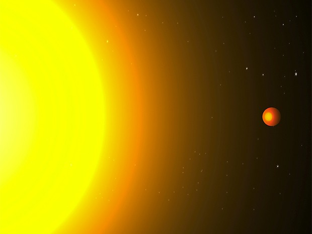 Concepção artística mostra exoplaneta Kepler 78b próximo à estrela (Foto: Divulgação/Cristina Sanchis Ojeda/MIT)