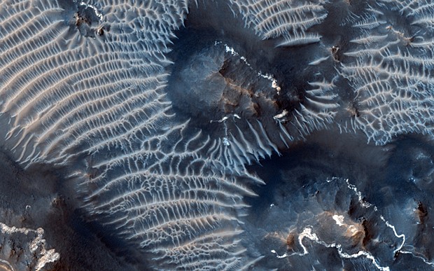 Imagem obtida pela sonda Mars Reconnaissance Orbiter, da Nasa, em 31 de agosto (Foto: Nasa/JPL/University of Arizona)