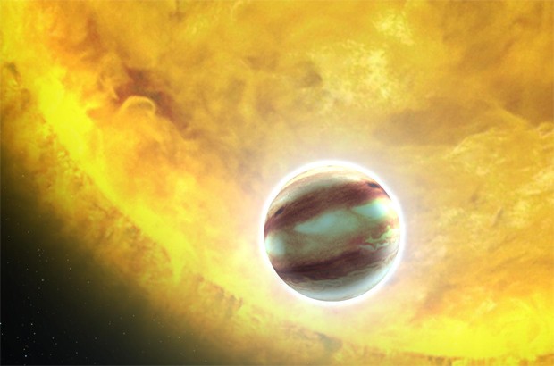 Concepção artística de um exoplaneta passando perto de sua estrela (Foto: Nasa/ESA/G. Bacon)
