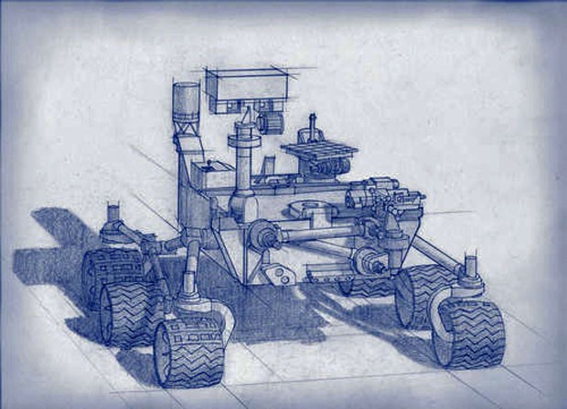 Concepção artística do futuro equipamento que será enviado a Marte em 2020 (Foto: Divulgação/Nasa)