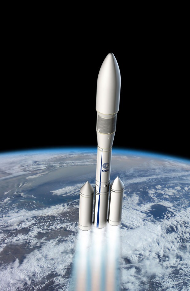 Perspectiva artística mostra como será o foguete Ariane 6 (Foto: AFP Photo/ESA)
