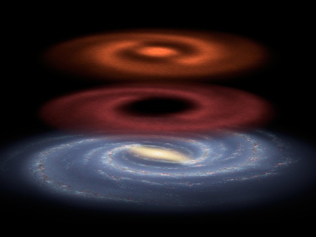Reservatório de combustível estelar recém descoberto pelo observatório espacial Herschel  (Foto: Nasa/ AFP)