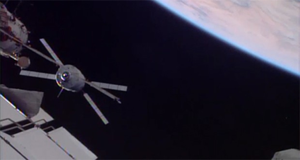 Veículo cargueiro se acoplou à Estação Espacial Internacional (Foto: Divulgação/Nasa/ESA)