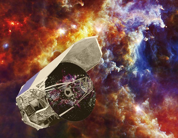 Concepção artística mostra telescópio Herschel, lançado pelo ESA em 2009 (Foto: Divulgação/C. Carreau/ESA)