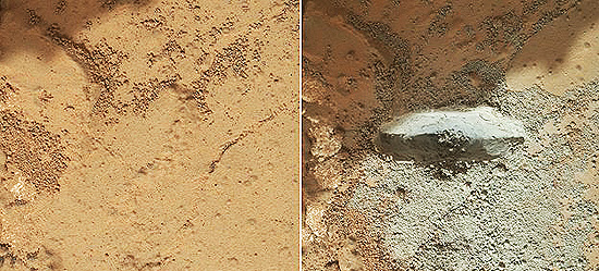 Jibe-robô Curiosity usa perfurador em Marte pela primeira vez