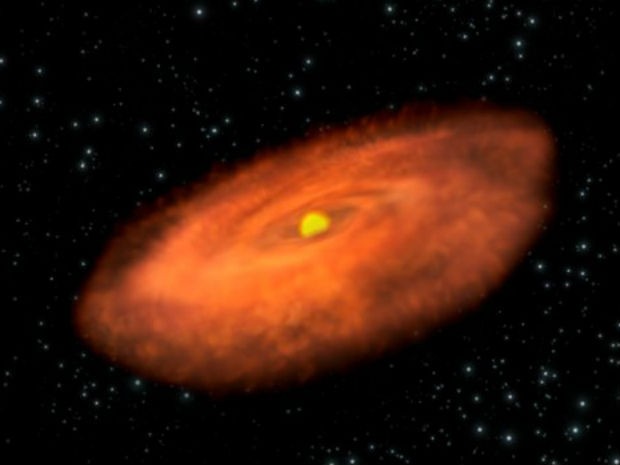 Disco de estrela pode gerar até 50 planetas do tamanho de Júpiter (Foto: Divulgação/ESA-C. Carreau)