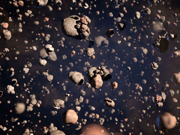 Concepção artística dos grãos de poeira no disco em torno de uma anã marrom (Foto: Divulgação/ESO)
