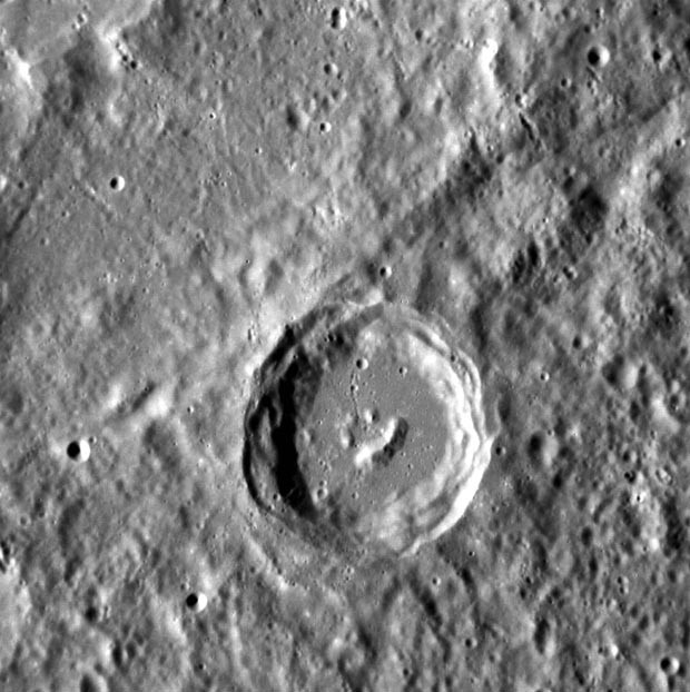 Cratera em Mercúrio lembra um 'smiley' (Foto: Nasa)