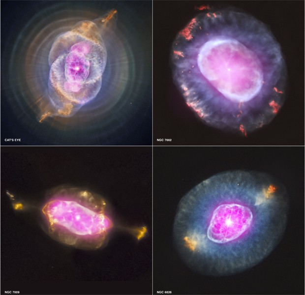 Imagens mostram quatro nebulosas planetárias observadas pela Nasa (Foto: Divulgação/Nasa/CXC/RIT/J.Kastner/STScI)