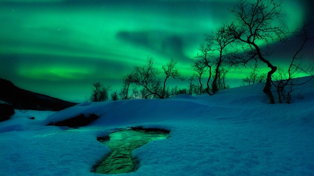 O norueguês Arild Heitmann ficou com a segunda colocação na categoria "Terra e Espaço" por sua imagem Mundo Verde. A aurora boreal, aqui fotografada em Nordland Fylke, na Noruega, é provocada por mudanças no campo magnético terrestre. (Foto: Arild Heitmann)