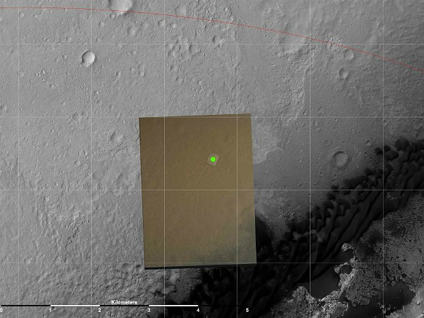Local pouso Curiosity (Foto: Nasa/JPL-Caltech)