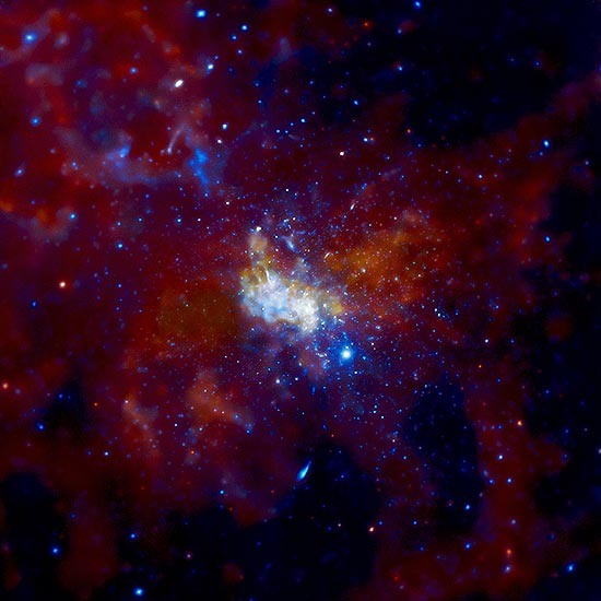 Imagem divulgada pela Nasa do buraco negro supermassivo Sagitário A, que fica no centro da Via Láctea