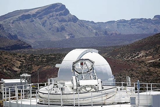 Foto divulgada do novo telescópio solar, que foi inaugurado na ilha de Tenerife, que faz parte das Canárias
