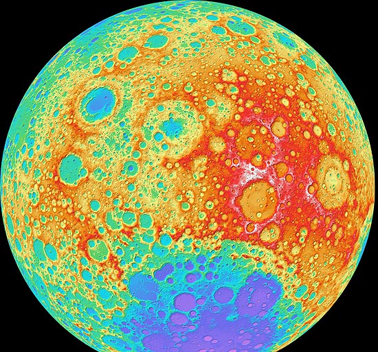 Mapa topográfico da Lua em alta resolução, divulgado pela Nasa, fornece dados mais precisos sobre o satélite