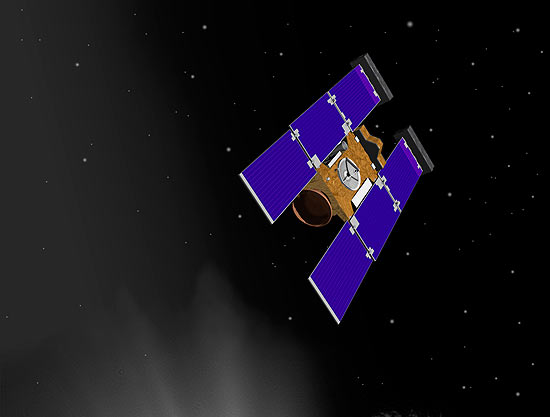 Ilustração da sonda norte-americana Stardust-NExt, que vai tirar fotos do cometa Tempel 1 na segunda-feira