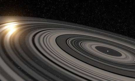O planeta J1407b tem 30 anéis e está fora do Sistema Solar Foto: ANSA Brasil