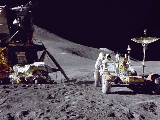 O lunar roving era movido a eletricidade e chegava a no máximo 16 km/h . Foto: Nasa/Divulgação