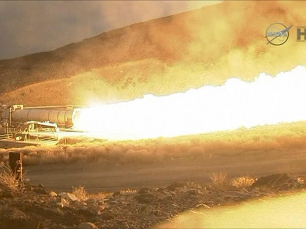 Foguete em teste pode chegar até Marte (Foto: Reprodução/Nasa/BBC)