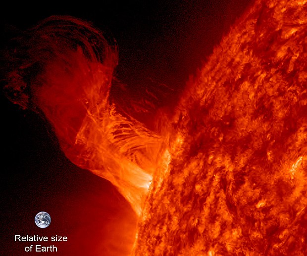 Erupção solar (Foto: Nasa/SDO/Steele Hill)