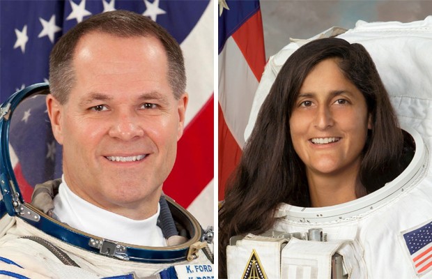 Os astronautas Kevin Ford e Sunita Williams, que já votaram na eleição dos EUA (Foto: Nasa/Divulgação)