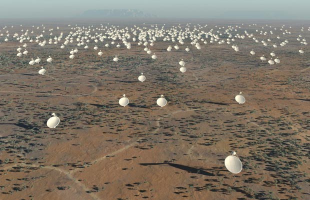 Ilustração de como será a estrutura do SKA (Foto: Reuters/Divulgação - SKA Organisation/Swinburne Astronomy)